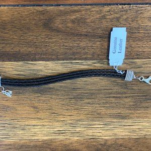 American West Three Row Braided Leather Sterling S